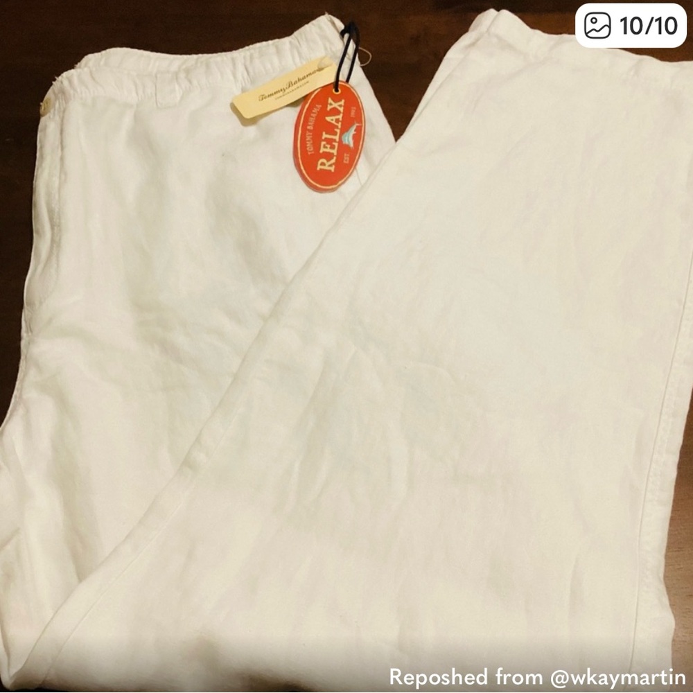 Tommy Bahama White Relax Drawstring Chinos